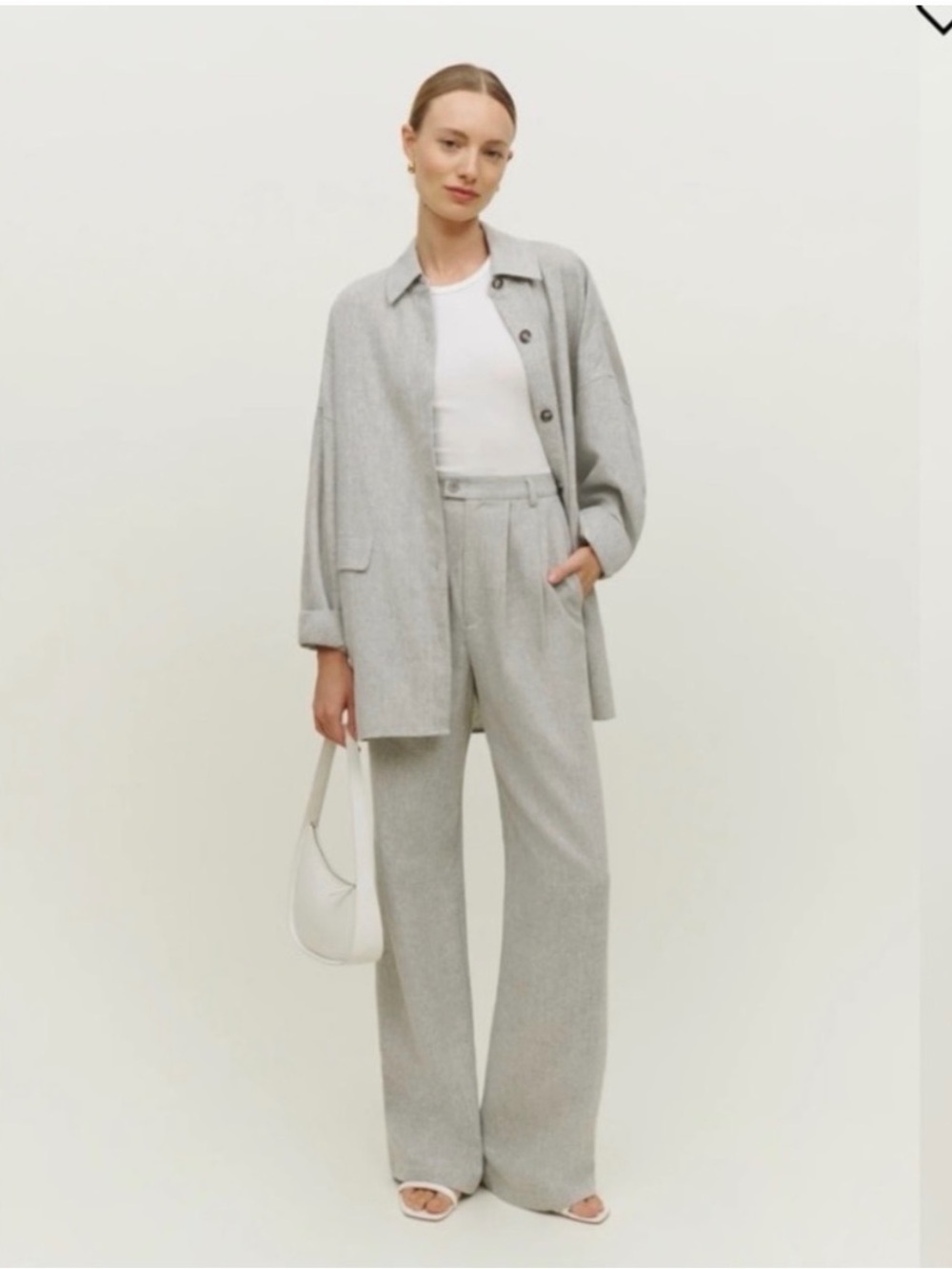 Reformation Montauk Wool Pleated Trouser